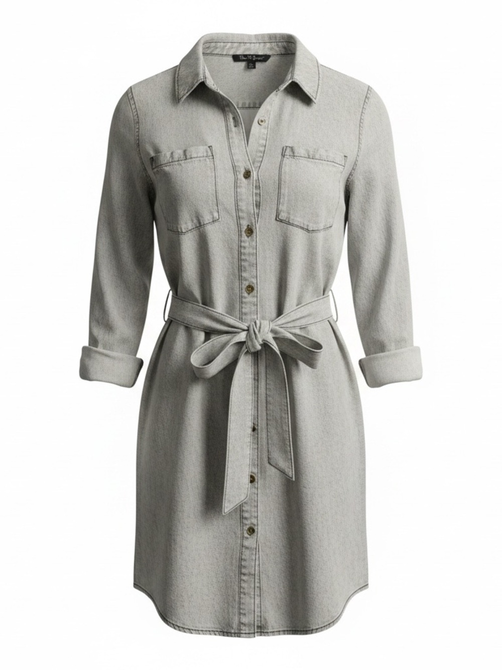 ▪️ Velvet Heart • Shirt Dress in Acid Wash Light Gray • Womens XS